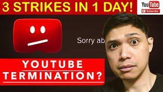 NA 3 COPYRIGHT STRIKES AKO IN JUST ONE DAY! WHAT TO DO AFTER GETTING 3 COPYRIGHT STRIKES ON YOUTUBE?