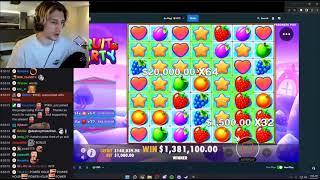 XQC FINALLY GETS BIG WIN ON FRUIT PARTY!