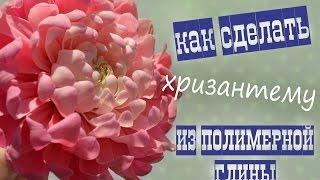 Хризантема из полимерной глины/холодного фарфора  Polymer clay flower chrysanthemum tutorial