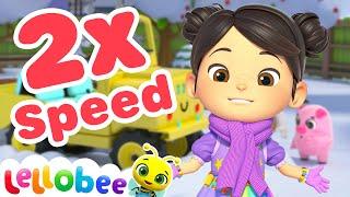 Sped Up Fun Snow Song ️ | Sped Up Nursery Rhymes | Lellobee ABC