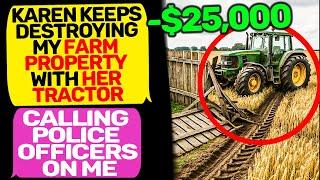 TRESPASSING KAREN DESTROYING MY FARM PROPERTY! Thinks She's Owner of my land r/MaliciousCompliance