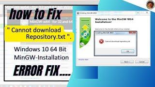 [NEW] Mingw-w64 "Cannot download repository.txt" Error Fix