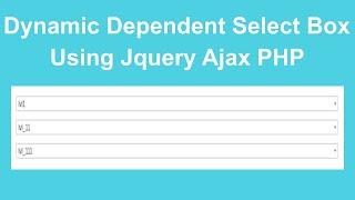 Dynamic Dependent Select Box Using PHP OOP Ajax