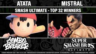 COMBO BREAKER 2025 TOP 32 WINNERS - ATATA (Ness) vs Mistral (Kazuya) - Smash Ultimate