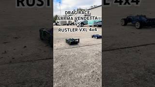 TRAXXAS RUSTLER VS ARRMA VENDETTA #traxxas #arrma #rccar #dragrace #rc #bashing #fyp #shorts #fun