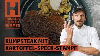 Schnelles Rumpsteak mit Kartoffel-Speck-Stampf Rezept von Steffen Henssler