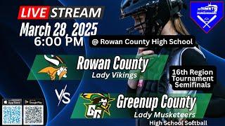 16th Region Softball Tournament Semi-Finals - Greenup County vs Rowan County @ Rowan County.   Watch