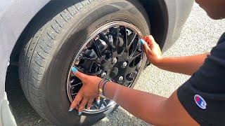 New KT Chrome Black Wheel Cover Installation || JAZZYTV