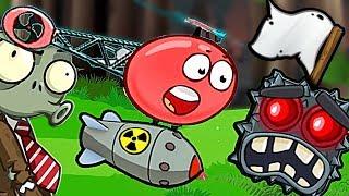 КРАСНЫЙ ШАР НАПАЛ НА ЗОМБИ ПРОТИВ РАСТЕНИЙ Несносный Шарик Plants vs zombies Red Ball 4 Мультик