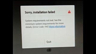 How To Solve Photoshop CC  Installation Error Code 190 || Latest