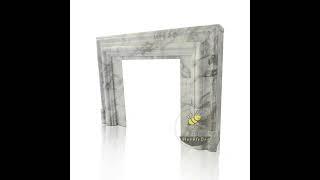 Calacatta marble mantel modern fireplace surround with arched opening for living room decor 