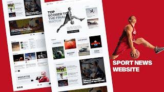 Sports News Website Project For Beginners | HTML CSS Project Speed Code - Website Design Project