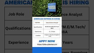 American Express Jobs #job #hiring #techrecruitment #freshersjobs