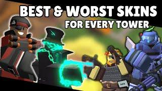 THE Best & Worst Skins for every Tower (Tower defense simulator)