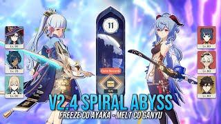 v2.4 Spiral Abyss Floor 11 - Freeze C0 Ayaka & Melt C0 Ganyu | Genshin Impact [AR58]