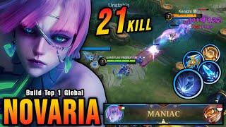 21 Kills + MANIAC!! Novaria Dire Hit Meta (ONE HIT DELETE) - Build Top 1 Global Novaria ~ MLBB