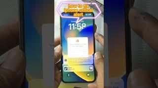 how to fix iphone critical alert  #shortvideo #smartphone #ios
