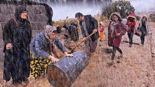 Heavy rain and Perk family' efforts to protect the farm in the rain