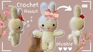 Crochet Plushy Bunny : beginner friendly crochet tutorial - Quick Simple & Cute