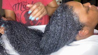 4 HOURS IN A DRYER  | USING AVLON SCALP THERAPY.