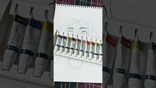 Anime girl water color painting #diy art for learning and #fun | Easy Water color Painting #shorts