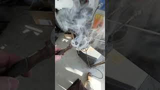Demonstrating how fast an induction forge can heat copper sheet. Real time!