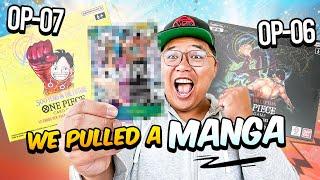 WE FINALLY PULLED A MANGA! One Piece TCG Booster Box Battle! Opening OP-06 vs. OP-07