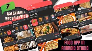 CardView In Android Studio | RecyclerView AndroidStudio | Food App In Android Studio | Home Fragment