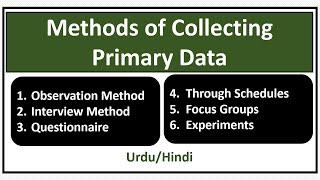 Methods of Primary Data Collection-Sources of Primary Data-Primary Data Collection