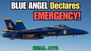 Blue Angel Pilot Declares Emergency (Landing with Arresting Cable) #atc