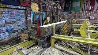 Sawing poplar pallet slats # 710