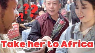 Chinese man begging a Black man to marry her daughter, please married my daughter take her to Africa