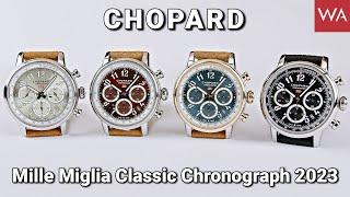 CHOPARD Mille Miglia Classic Chronograph. 36th Edition = Lucent Steel + Four Beautiful Dials.