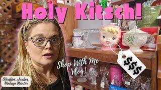 Antique Mall Shopping - Holy Grail Kitsch! Thrifter Junker Vintage Hunter Vlog