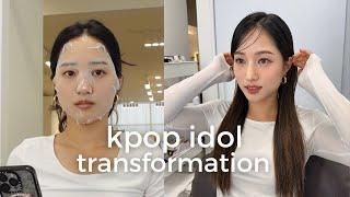 kpop idol transformation  (getting my makeup and hair done by celebrity makeup artists)