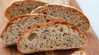 HEALTHY BREAD in the oven. Rye BREAD without kneading. Rye flour ciabatta. Sandwich bread