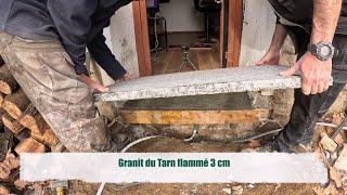 Pose du seuil de porte en granit