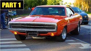 INSANE Muscle Cars Arriving to a Car Meet - Vantaa Cruising 9/2020 PART 1