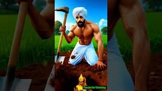 The farmer and the pigeon dig a hole in the field and a statue emerges from it " #ai #pigeon #kisan