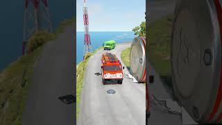 Cars & Ambulance Van vs Giant Pit bollards crash #252 #beamngdrive #car #beamngrao #beamngnoob