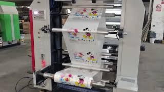 normal speed 4 colors plastic roll to roll flexographic printing machine