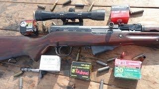 Карабин СКС. Sks rifle. Стрельба патроном 7.62х39 на точность и пробитие.