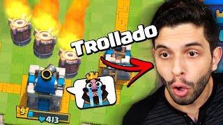 FUI TROLLADO SÓ COM FOGUETE NA TORRE DO REI AO VIVO! CLASH ROYALE