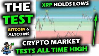 Crypto All-Time High Back Test, Bitcoin Price, XRP & Altcoin Market Hunt Support Amidst Liquidations