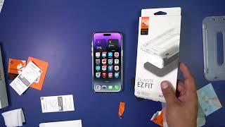 iPhone 14 Pro Max Spigen GlasTR EZ FIT Screen Protector Install & Review A MUST BUY!