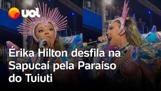 Érika Hilton desfila na Sapucaí em homenagem a Xica Manicongo, primeira travesti do Brasil; vídeo