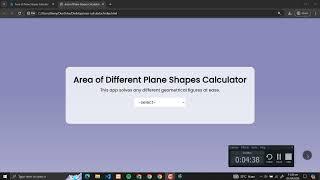 Area of Plane Shapes Calculator Using HTML, CSS and JavaScript with Source Code