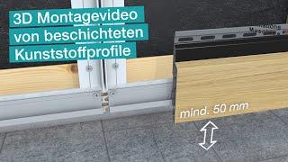 Animations-Maschine erklärt Fassadenprofil Dekotrim 95 mit 3D animiertem Montagevideo