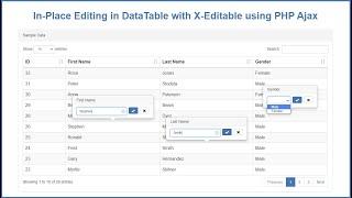 In-Place Editing in DataTable with X-Editable using PHP Ajax