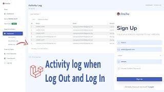 Create Activity log when log in and Logout Laravel 8.X | Dashboard V13